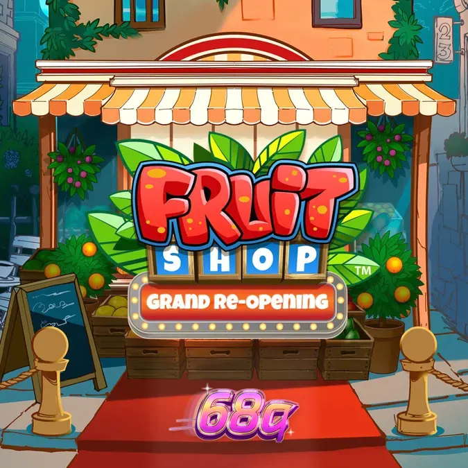 Interface vibrante e colorida do slot Fruit Shop Grand Re-Opening
